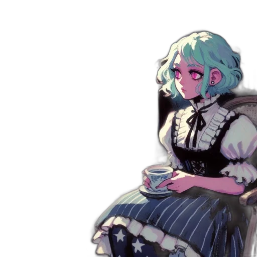 dress, staff, creature, robot transparent PNG cut-out