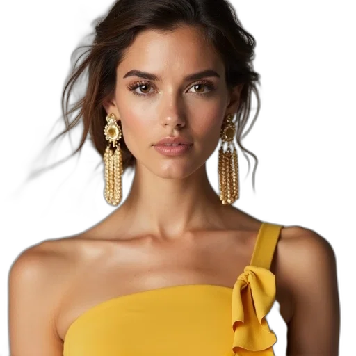 jewelry, dress, hair, face transparent PNG cut-out