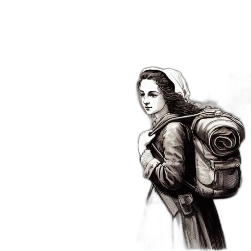 jacket, staff, face, sword transparent PNG cut-out