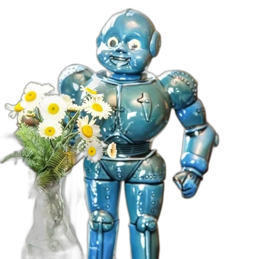 robot, flower, concept art, 3d render transparent PNG cut-out