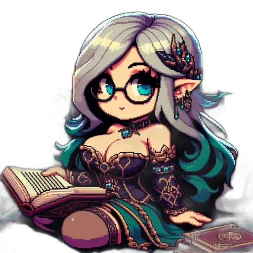 dress, fantasy art, pixel art, anime transparent PNG cut-out