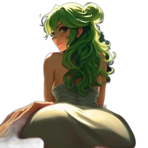 dress, crown, hair, creature transparent PNG cut-out