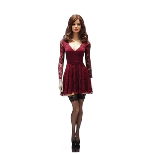 dress, 3d render, concept art, red transparent PNG cut-out
