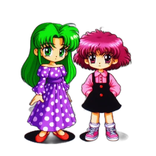 dress, pixel art, vaporwave, anime transparent PNG cut-out