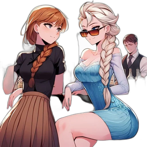 dress, staff, crown, anime transparent PNG cut-out