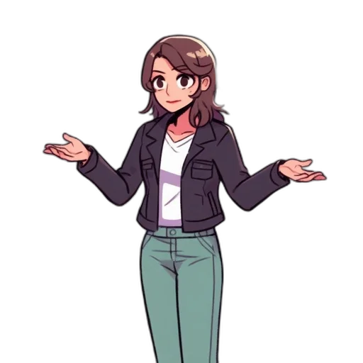 jacket, staff, creature, cartoon transparent PNG cut-out