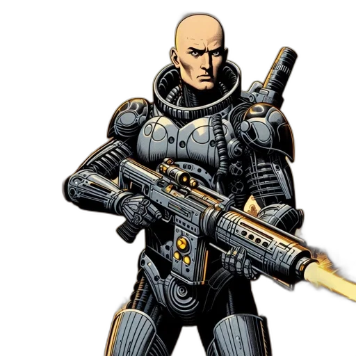 weapon, robot, comic book art, concept art transparent PNG cut-out