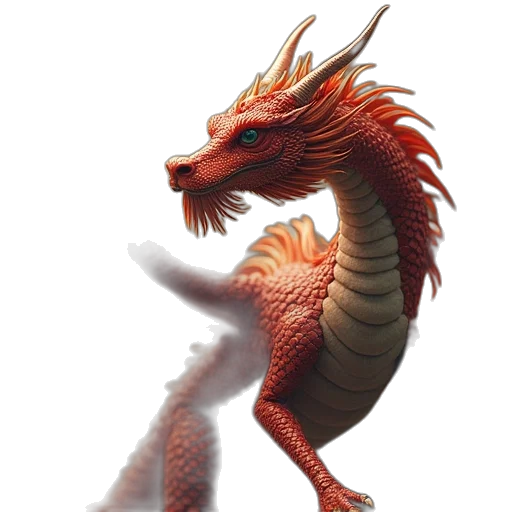 dragon, creature, animal, staff transparent PNG cut-out