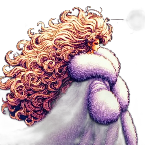 hair, dress, crown, staff transparent PNG cut-out