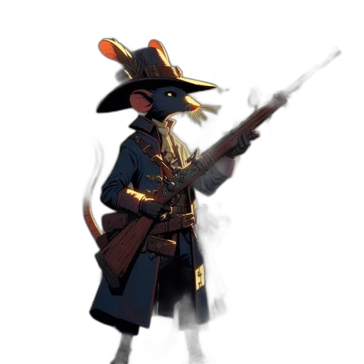staff, weapon, hat, jacket transparent PNG cut-out