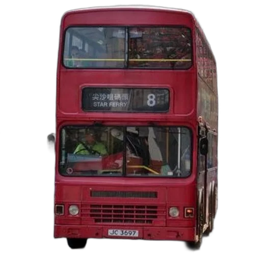 photorealistic, 3d render, red, double-decker transparent PNG cut-out