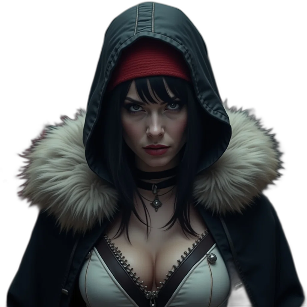 jacket, hat, face, cyberpunk transparent PNG cut-out