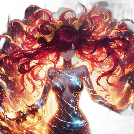 hair, comic book art, fantasy art, concept art transparent PNG cut-out