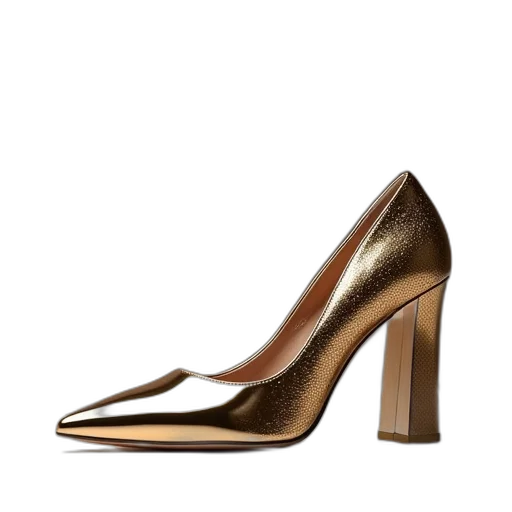 shoes, golden, new, design transparent PNG cut-out