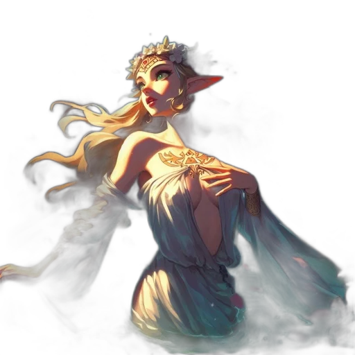 dress, crown, concept art, fantasy art transparent PNG cut-out