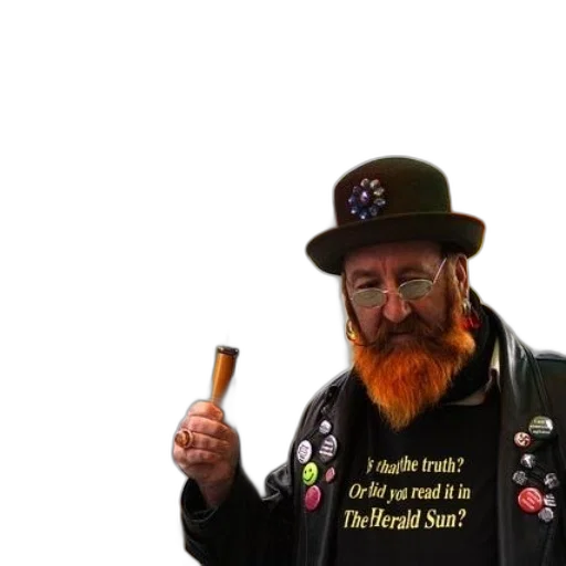 jacket, staff, hat, man transparent PNG cut-out