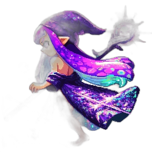 dragon, dress, staff, creature transparent PNG cut-out