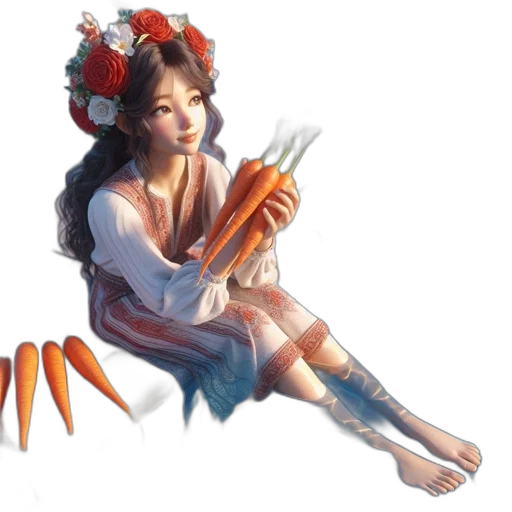 staff, weapon, flower, fantasy art transparent PNG cut-out