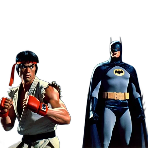 comic book art, concept art, two, iconic transparent PNG cut-out