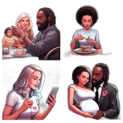 hair, concept art, comic book art, pixel art transparent PNG cut-out