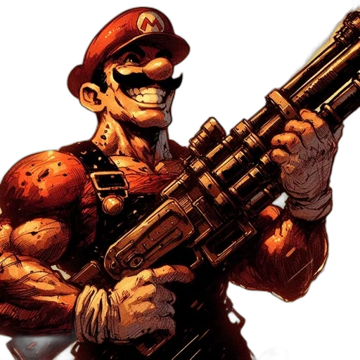 weapon, comic book art, concept art, mario transparent PNG cut-out