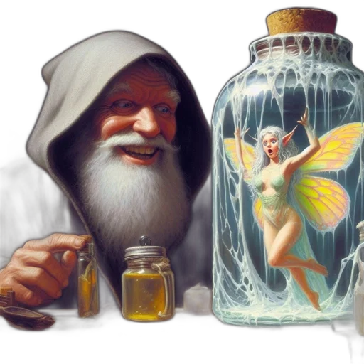 bottle, fantasy art, concept art, oil painting transparent PNG cut-out