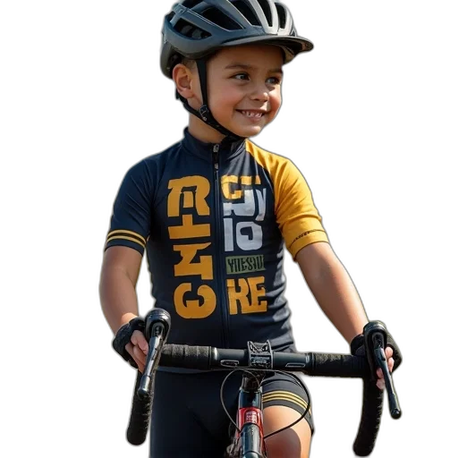 3d render, photorealistic, boy, cycling transparent PNG cut-out