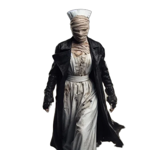 dress, hat, staff, jacket transparent PNG cut-out