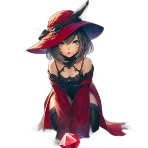 hat, dress, staff, mask transparent PNG cut-out