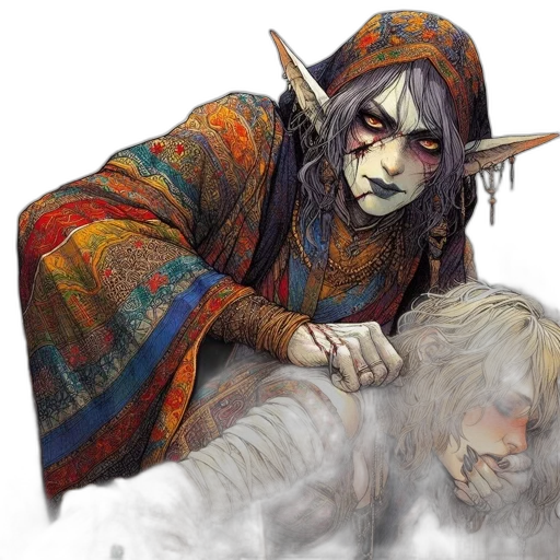 fantasy art, concept art, watercolor, comic book art transparent PNG cut-out