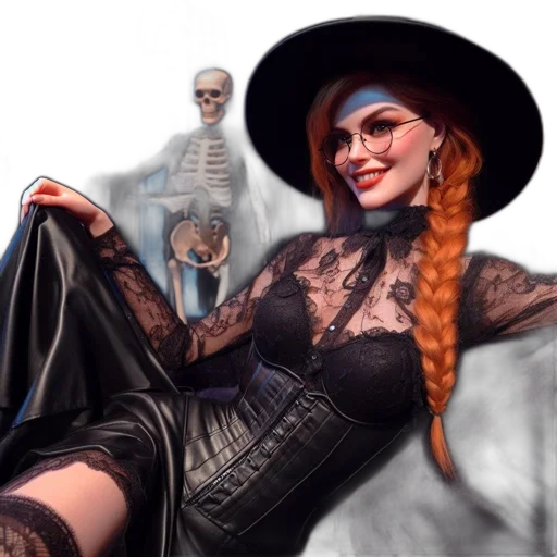 dress, hat, concept art, fantasy art transparent PNG cut-out