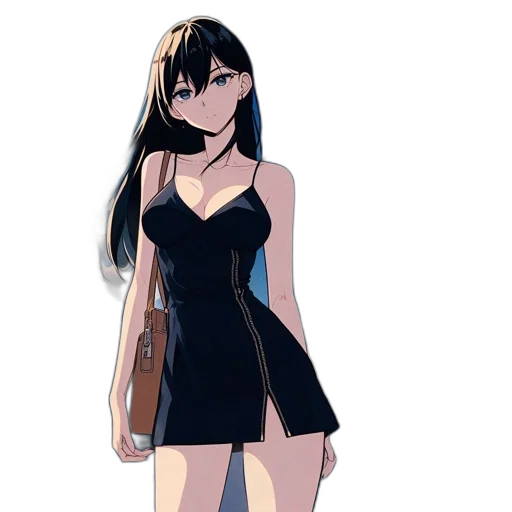 dress, anime, cartoon, concept art transparent PNG cut-out