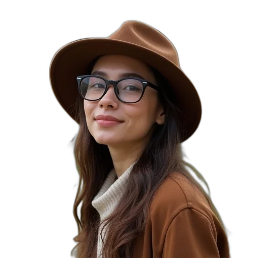 hat, jacket, staff, face transparent PNG cut-out