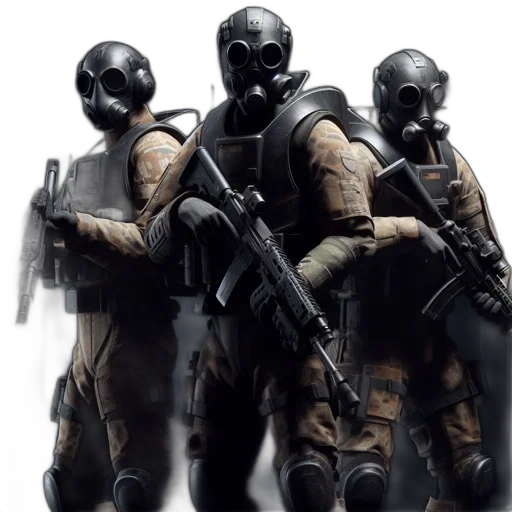 mask, weapon, concept art, 3d render transparent PNG cut-out