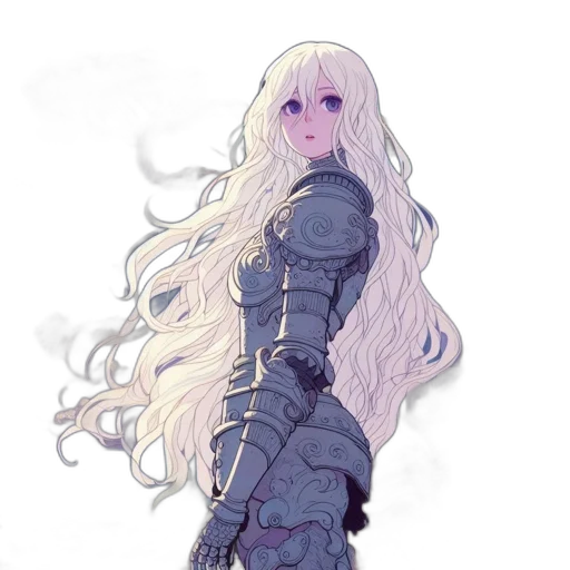 dragon, dress, sword, hair transparent PNG cut-out