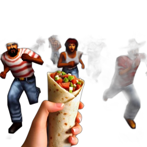food, concept art, pixel art, 3d render transparent PNG cut-out
