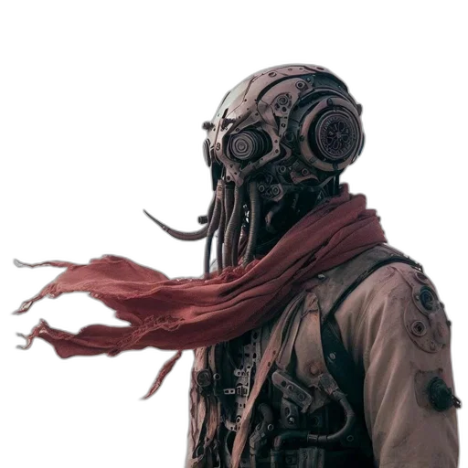 mask, robot, jacket, creature transparent PNG cut-out
