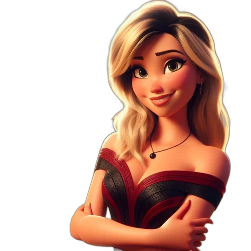 dress, face, jewelry, cartoon transparent PNG cut-out