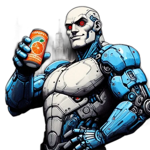 robot, bottle, food, jacket transparent PNG cut-out