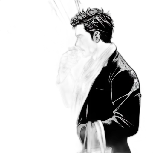 jacket, mask, comic book art, concept art transparent PNG cut-out