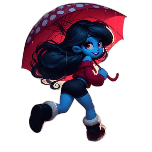 umbrella, staff, creature, jacket transparent PNG cut-out