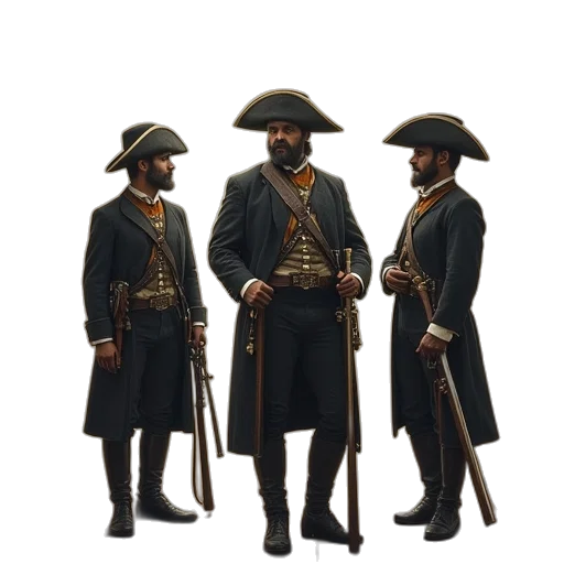 staff, jacket, hat, concept art transparent PNG cut-out