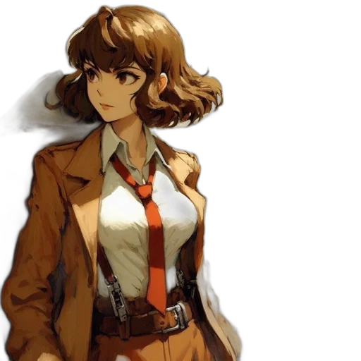 jacket, staff, dress, weapon transparent PNG cut-out