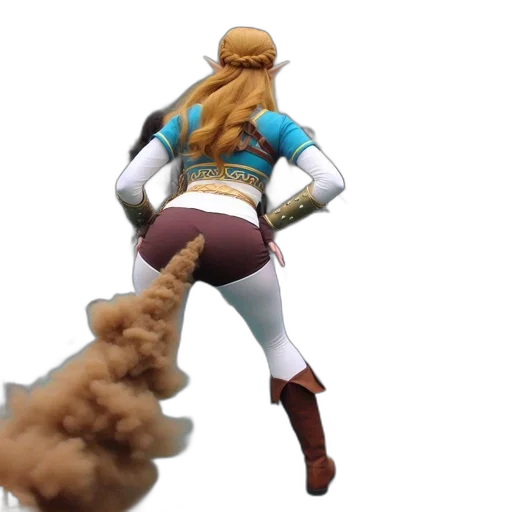 jacket, weapon, staff, hair transparent PNG cut-out