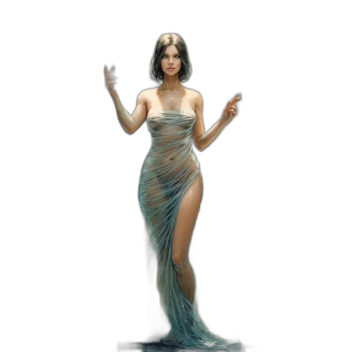 dress, creature, jewelry, concept art transparent PNG cut-out