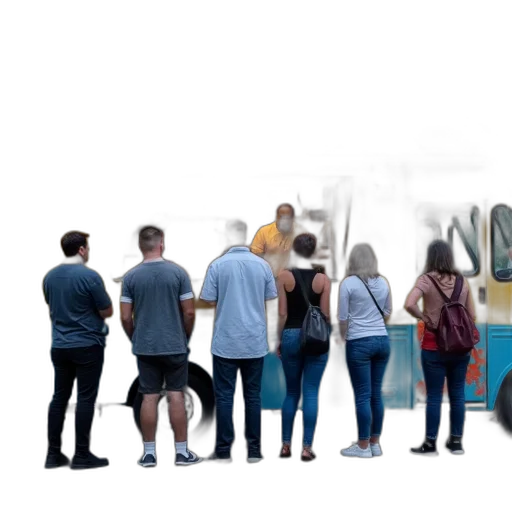 staff, car, concept art, city street transparent PNG cut-out
