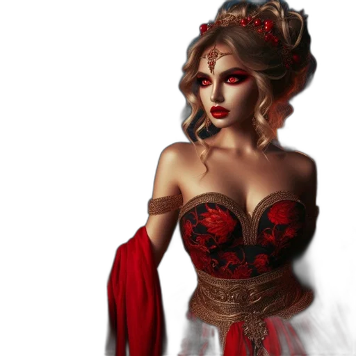 dress, crown, mask, fantasy art transparent PNG cut-out