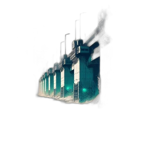 bottle, robot, building, weapon transparent PNG cut-out