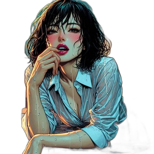 face, mask, dress, comic book art transparent PNG cut-out