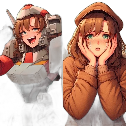 robot, hat, face, jacket transparent PNG cut-out